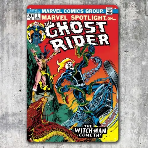 1p металлический плакат Ghost Rider жестяная вывеска-искусство комиксов коллекционная