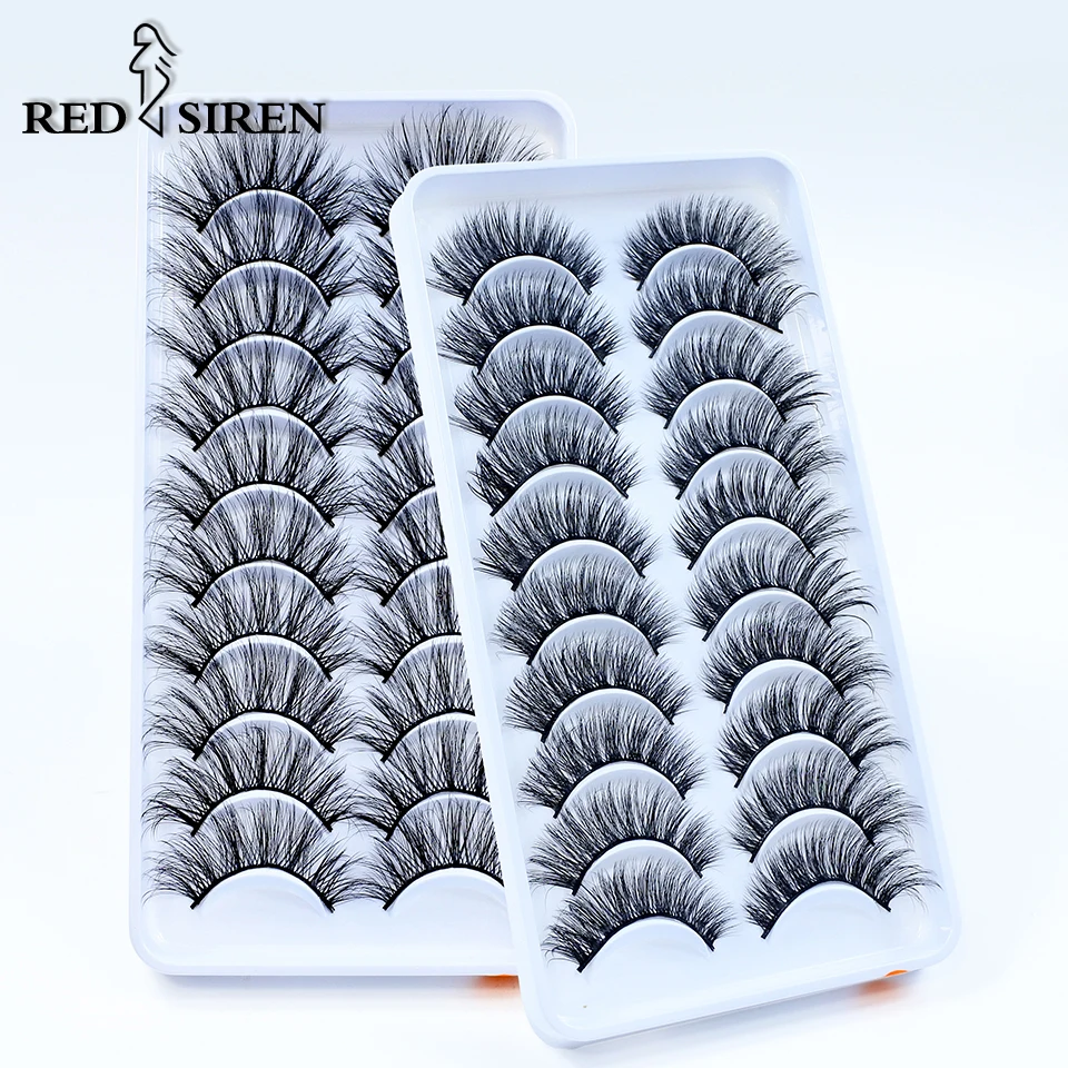 

10pairs / Pack False Eyelashes Natural Long 3d Faux Mink Lashes Makeup Fake Lashes