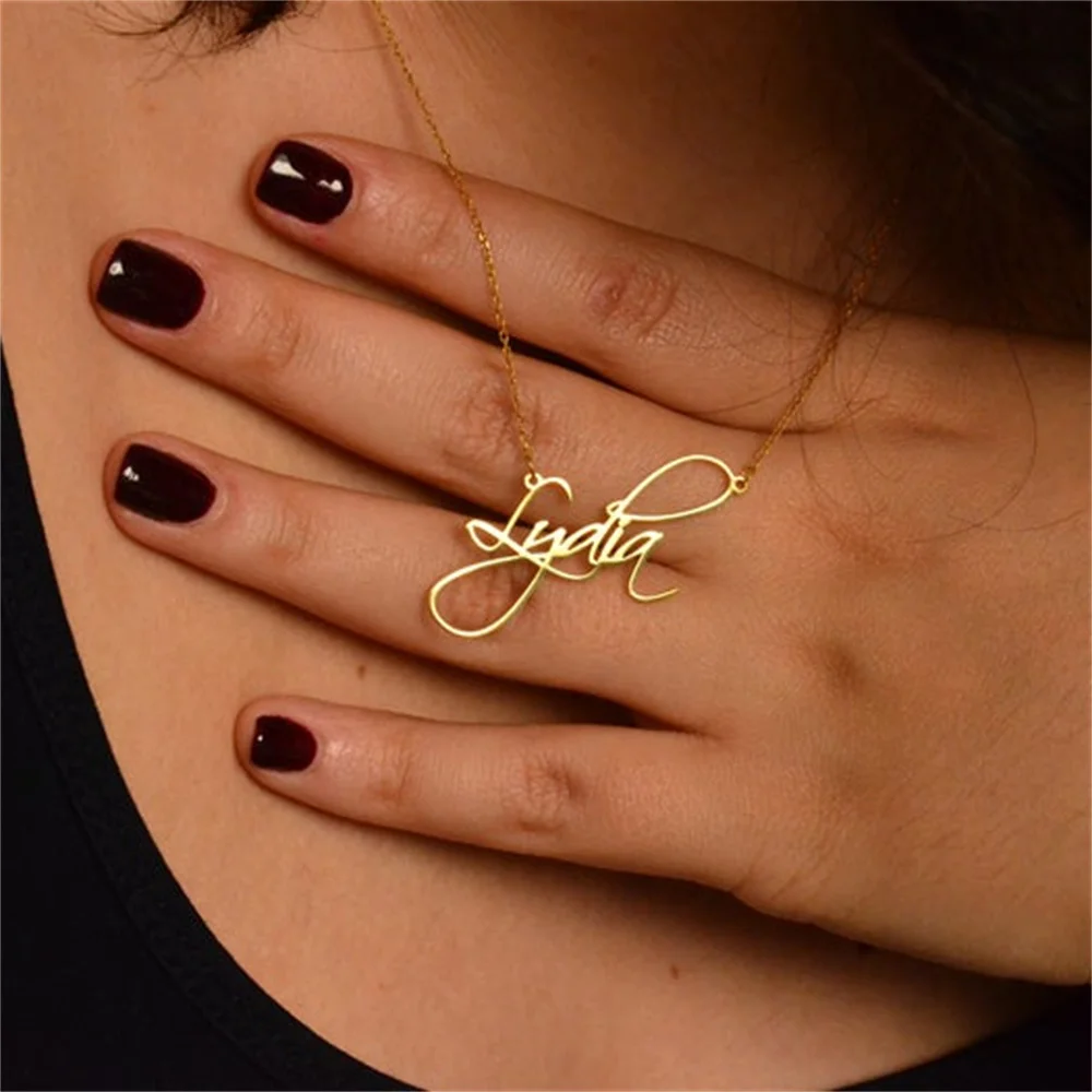 

Custom Name Women Necklace Personalized Fashion Simple Stainless Steel Jewelry Necklace Gifts for Friend Bijoux Acier Inoxidable
