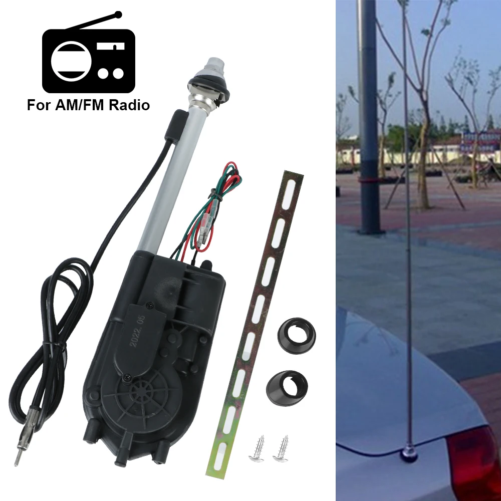 

12V Car Aerials Antenna Electric Automatic Telescopic Exterior Vehicle Accessories For Radio Audio AM FM Transmitter Universal