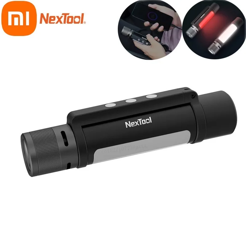 

Xiaomi NEXTOOL 6-in-1 1000lm Dual-light Zoomable Alarm Flashlight USB-C Rechargeable Mobile Power Bank Camping Work Ligh