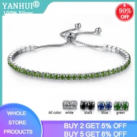 new fashion 3mm cubic zirconia tennis bracelet bangle adjustable pulseras mujer charm bracelet for women bridal wedding jewelry