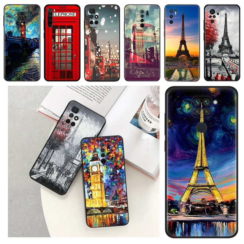 Для Redmi Note 12 4G 12S 11 Pro 5G 11s 10 10s 9 9s 9t 8t 7 8 Paris Эйфелева башня матовый мягкий чехол для