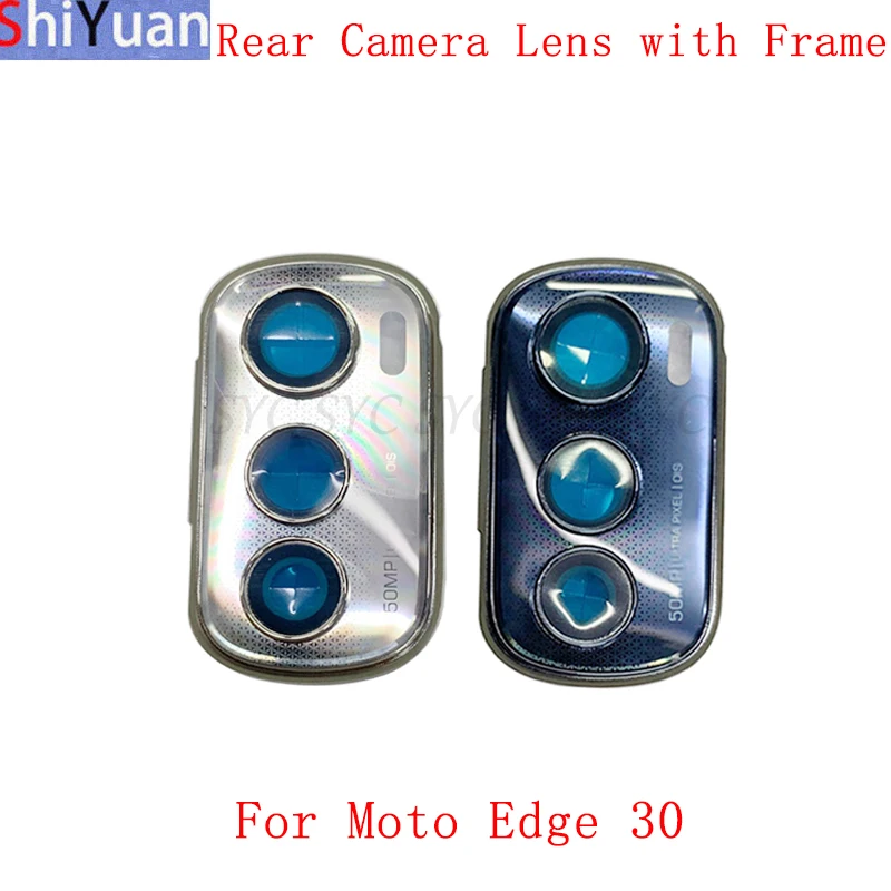 Задний объектив камеры с рамкой держатель Крышка корпуса для Motorola Edge 30 задняя