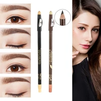 fashion new hot sale women long eyebrow pencil sharpener lid eye liner waterproof blackbrown makeup beauty tool accessories