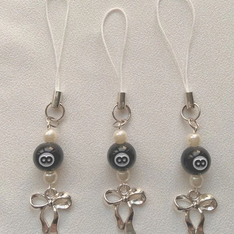 Модный брелок с 8 шариками и бантом из бисера сумка подвеска цепочка для телефона