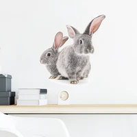 cute rabbits wall stickers lovely bunny for living room kids bedroom diy decorative nursery wall decal for girl room