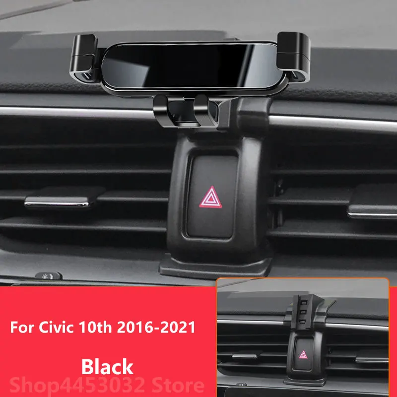 

Car Mobile Phone Holder For Honda Civic 2022 - 2016 10th 11th Mounts Bracket GPS Stand Rotatable Support Accessories 3 Colors
