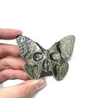 natural silver obsidian crystal quartz butterfly skull statue gemstone butterflies energy healing stone for gifts and decor