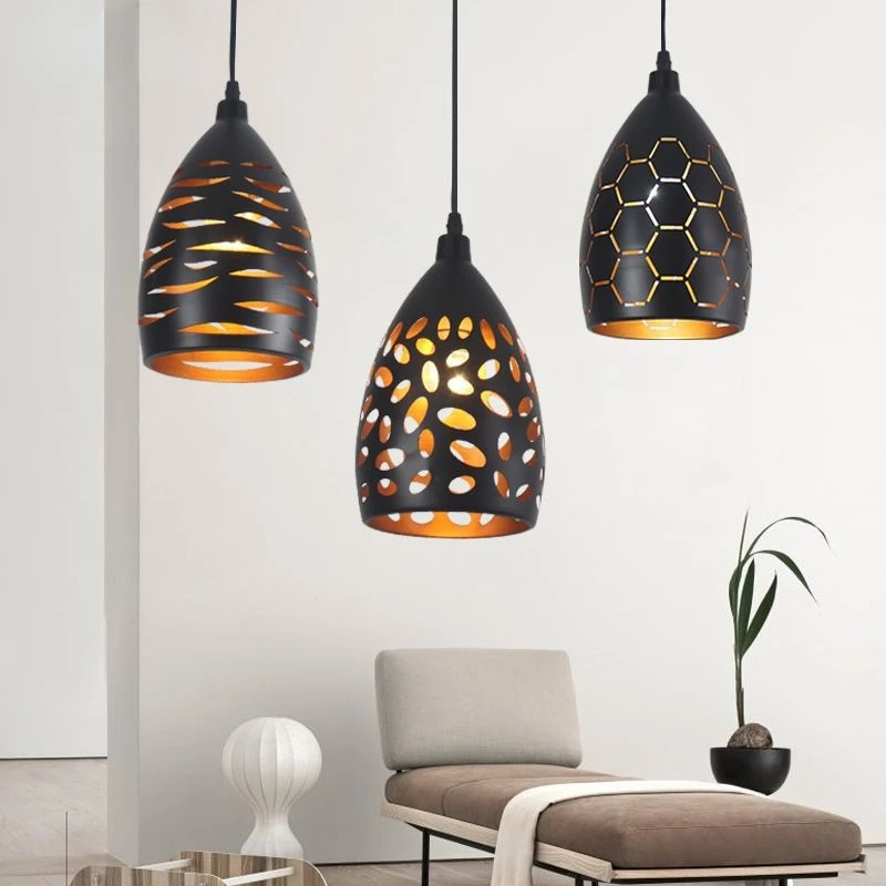 

Retro Hollow Wrought Iron Led Pendant Light Restaurant Chandelier Creative Living Room Dining Room Kitchen Hanging Lamp Lighting
