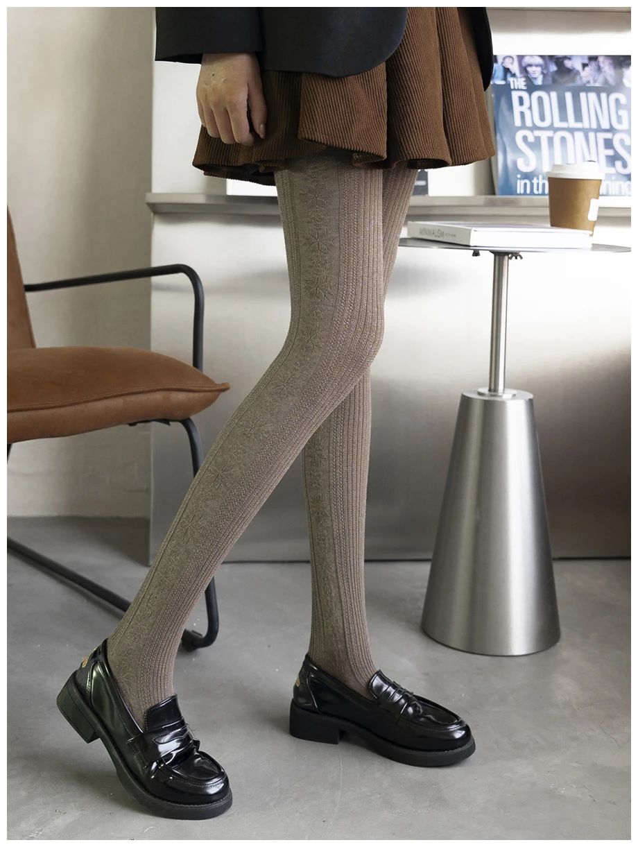 Весенне-осенние женские винтажные вязаные леггинсы в японском стиле Mori Girls со