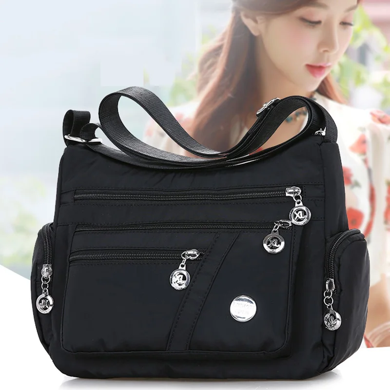 

Women Oxford Waterproof Shoulder Bag Casual Crossbody Bag Multifunction Shopping Handbag Large Capacity Messenger Bag