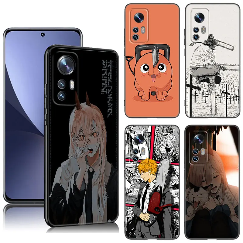 

Chainsaw Man Anime Phone Case For Xiaomi Mi 8 9 SE 10 10T 11 12 13 Lite 9T 11T 12S 12T 13 Pro 12X 11i Black Silicone Cover