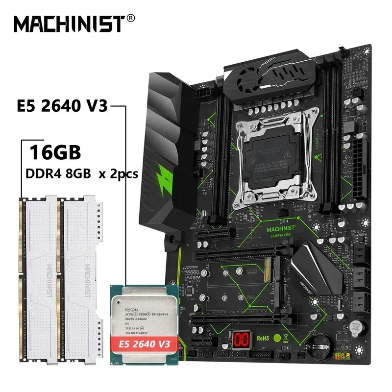Комплект материнской платы MACHINIST MR9A PRO X99 с процессором Xeon E5 2640 V3 DDR4 2 шт. * 8 ГБ