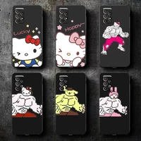 hello kitty takara tomy phone case for samsung galaxy s8 s8 plus s9 s9 plus s10 s10e s10 lite 5g plus soft liquid silicon black