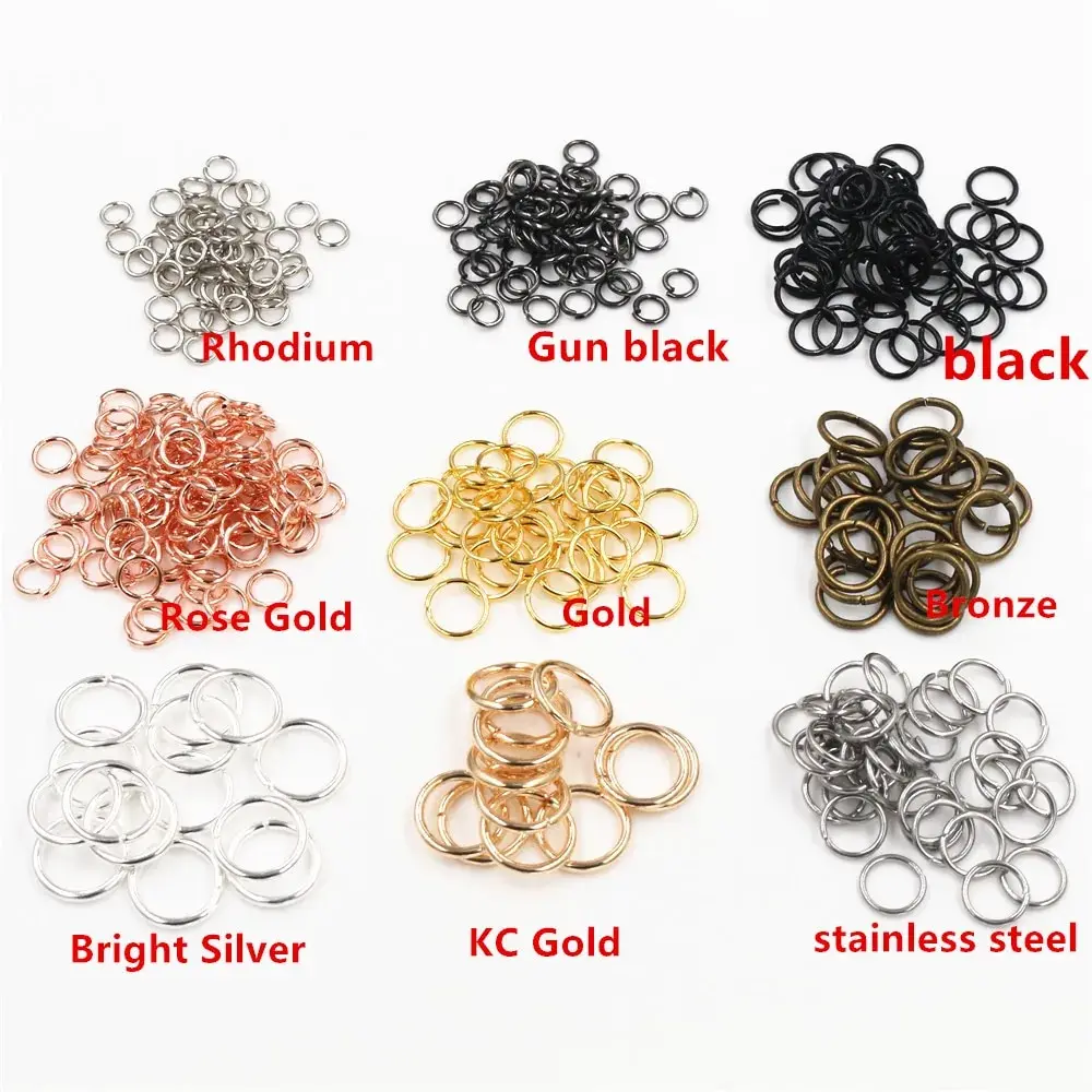 3/4/5/6/7/8/10mm Metal DIY Jewelry Findings Open Single Loops Jump Rings & Split Ring for jewelry making