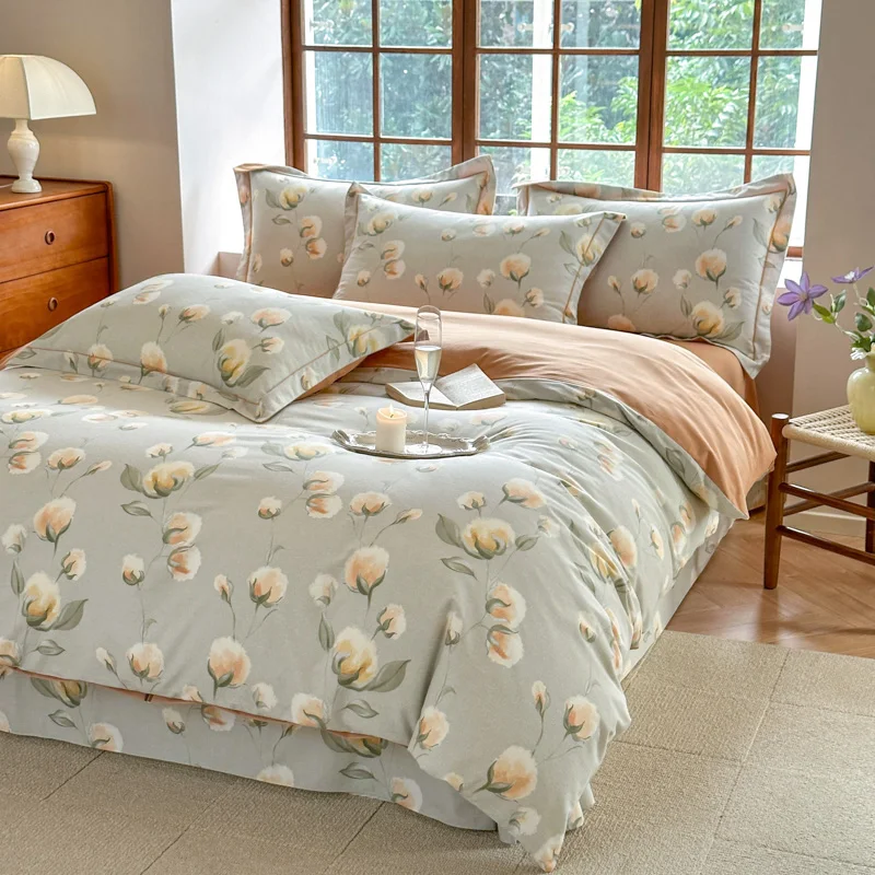 

2023 Amazing Hot Sales High Quality Bedding Set Brushed Duvet Cover Bedspread Quilt cover set Simple Fashion Floral Duvet cover