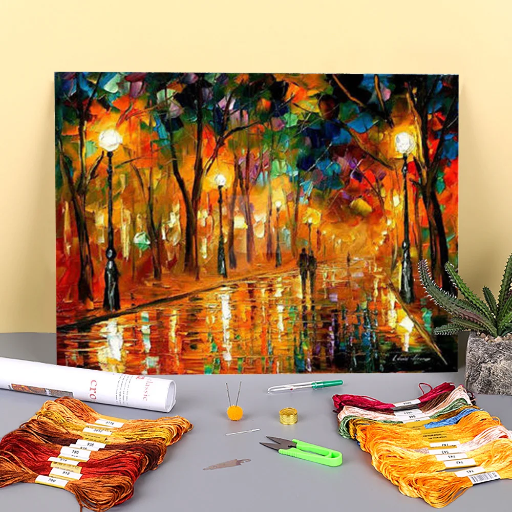 

Попрощайтесь с осенней печатью 11CT вышивка крестиком узоры DMC нитки для шитья картина ручной работы хобби иглы разные