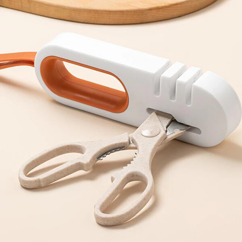 

Домашняя быстрая точилка, многофункциональная 4-в-1 точилка для ножей и ножниц, в наличии противоскользящая кухонная точилка для ножей