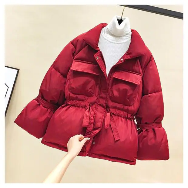 Reflective Coat Puffer Woman Aesthetic Korean Style Jacket Female Winter New Parka Down Clothes Jackets Coats Women's Clothing