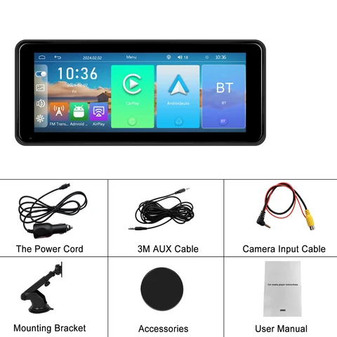 Автомобильный MP5-плеер Camecho с экраном 6,86 дюйма, портативный умный автомобильный монитор, беспроводной, Carplay, Android, автомобильный Bluetooth, музыка, AirPlay, FM-передача