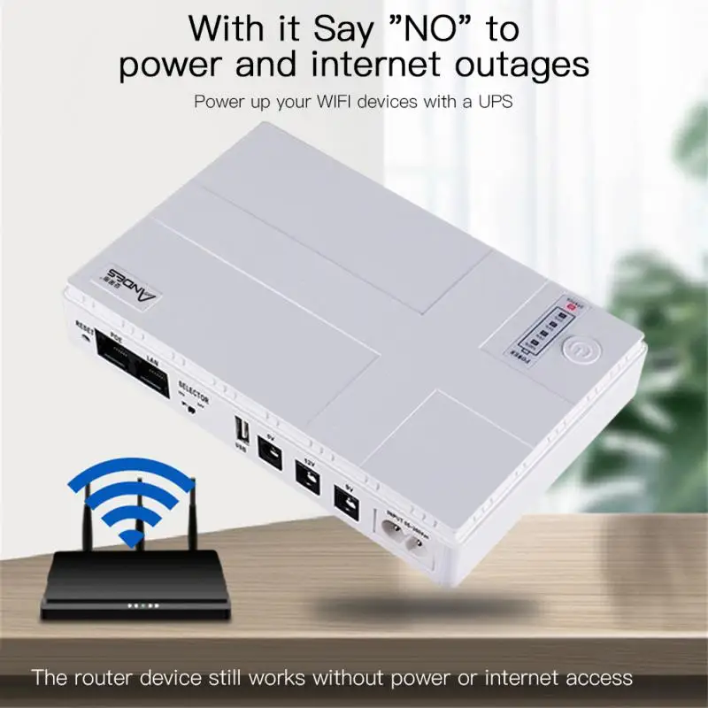 

18w 10400mah US EU UK 5V-12V Large Capacity Mini Portable UPS Backup Power Adapter For WiFi, Router