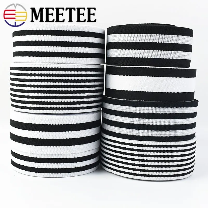 

2/5/10M 25/30/35/40/50mm Stripe Nylon Elastic Band Underwear Trouser Rubber Bands Webbing Elastic Tapes DIY Garment Accessories