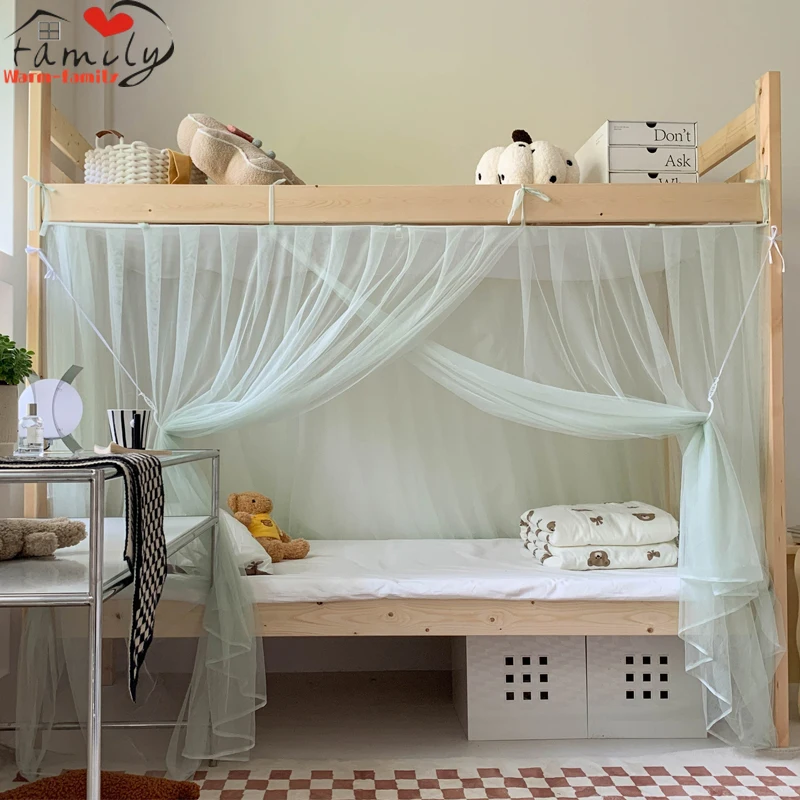 

Dormitory Upper Lower Bunk Mosquito Net Solid Color Household Child Student Bed Canopy Summer Anti-mosquito Polyester Bedding