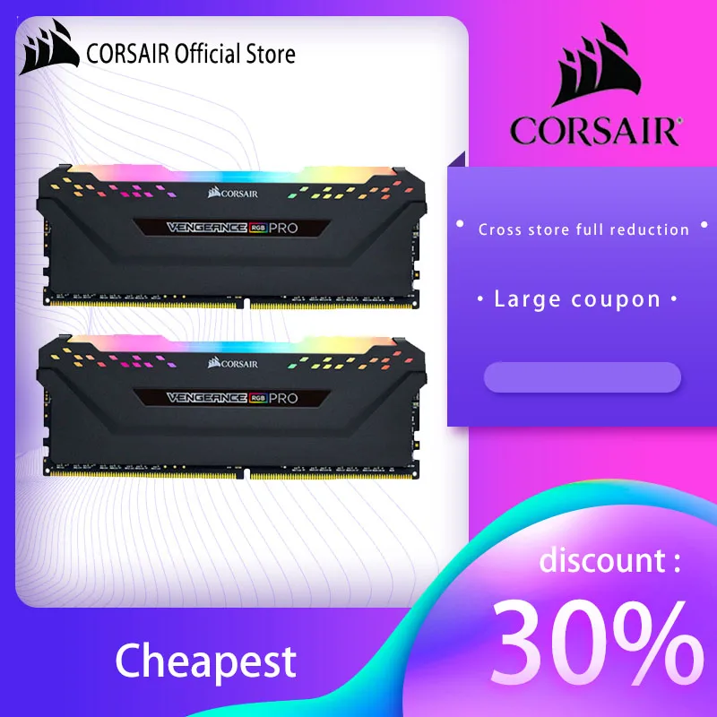 

CORSAIR Vengeance RAM Memoria RGB PRO DDR4 PC4 RAM 8GB 16GB 32GB 3200mhz 3600MHz DIMM Desktop Memory - White Module Dual-channel