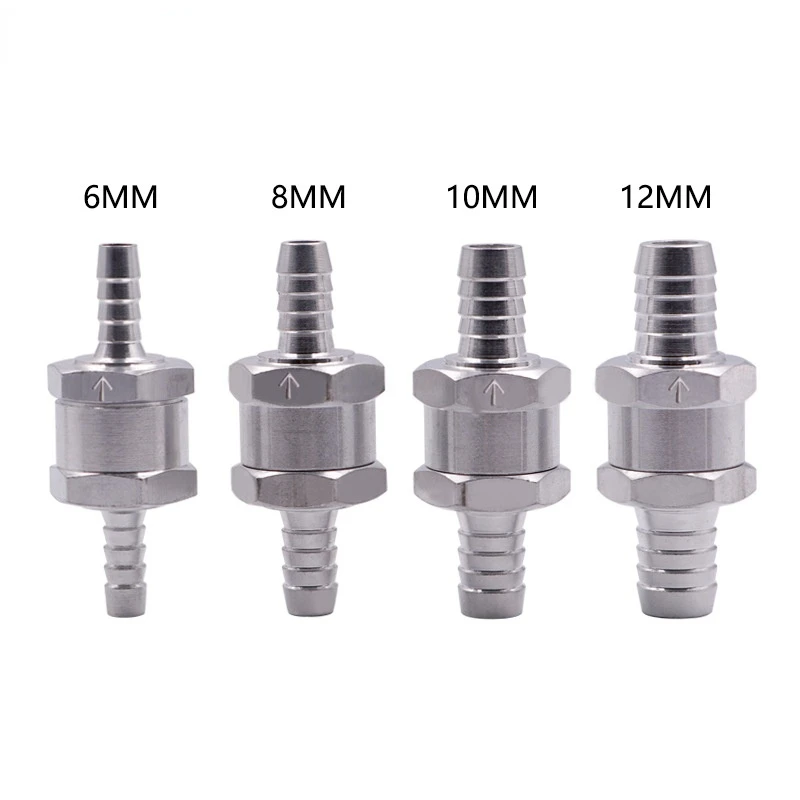 

One Way 6/8/10/12mm 4 Size Valves Aluminium Alloy Gasoline Diesel Fuel Non Return Check Valve One Way Fit Carburettor