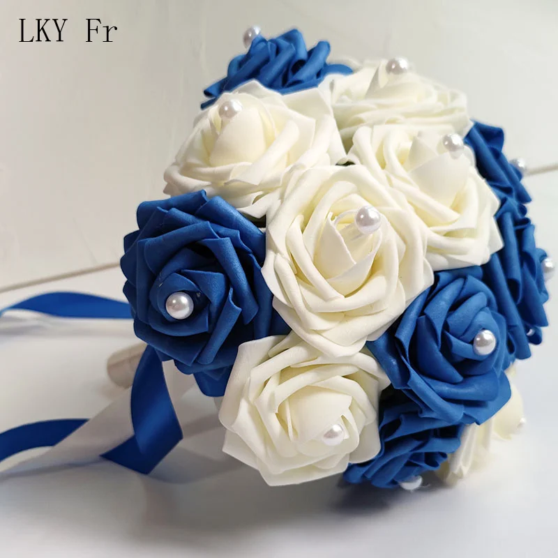 LKY Fr Bride свадебные аксессуары букеты букет для подружки невесты с синими и белыми