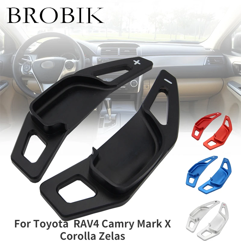 

BROBIK Car Steering Wheel Shift Paddle Aluminum Auto Gear Shift Extension Paddles For Toyota RAV4 Camry Mark X Corolla Zelas