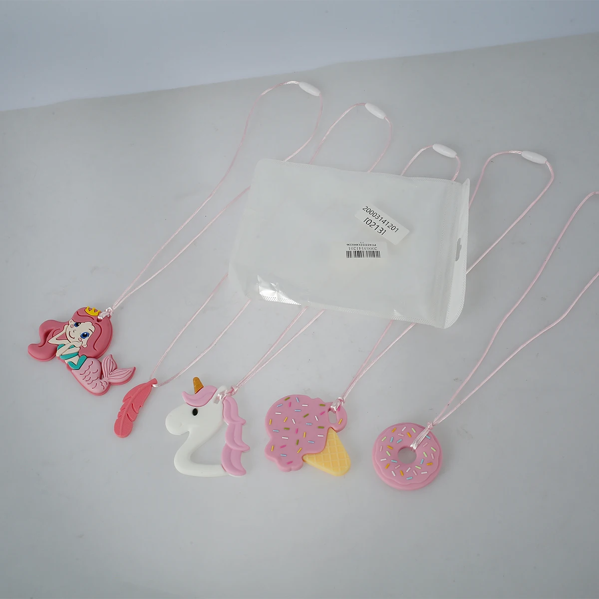 

5 шт., силиконовые жевательные ожерелья для девочек