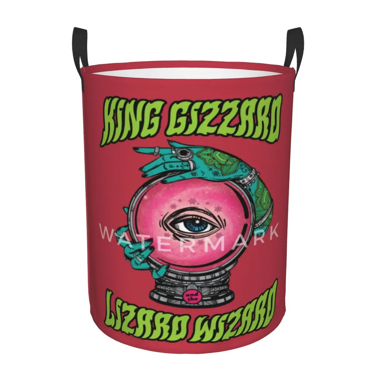 

King Gizzard And The Lizard Wizard Circular hamper,Storage Basket Sturdy and durableGreat for kitchensStorage of clothes