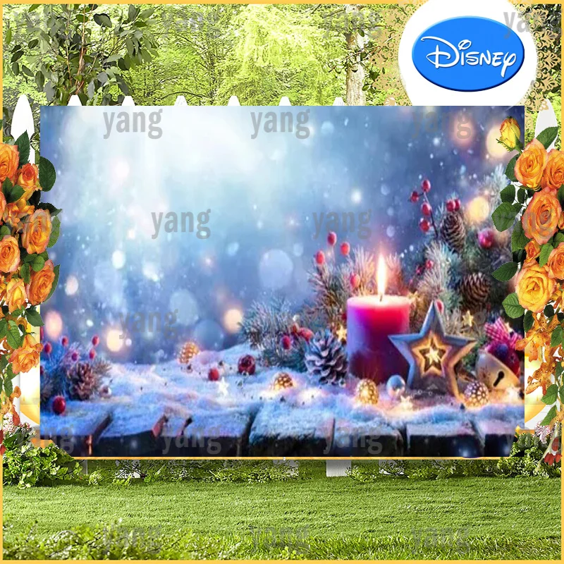 Custom Romantic Merry Christmas Warm Photo Bedroom Happy Colorful New Year Decoration Background Cartoon Banner Party Backdrop