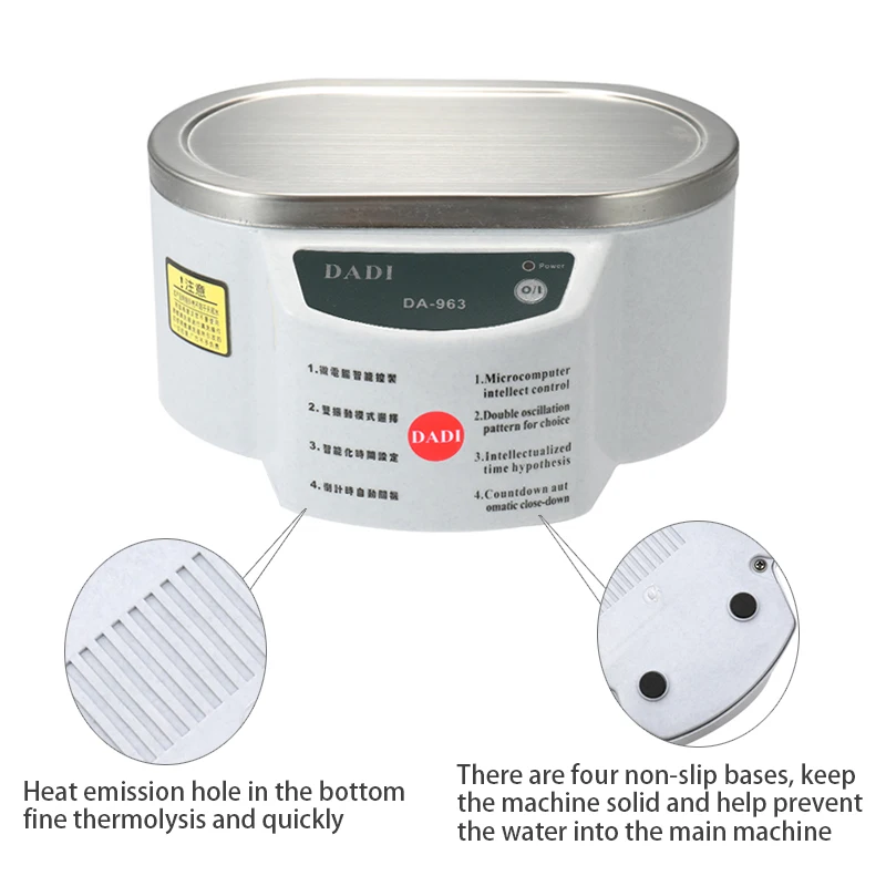 600ML Ultrasonic Cleaner Digital Bath Jewelry Glasses Circuit Board Cleaning Machine Ultrasound Sterilizing | Бытовая техника