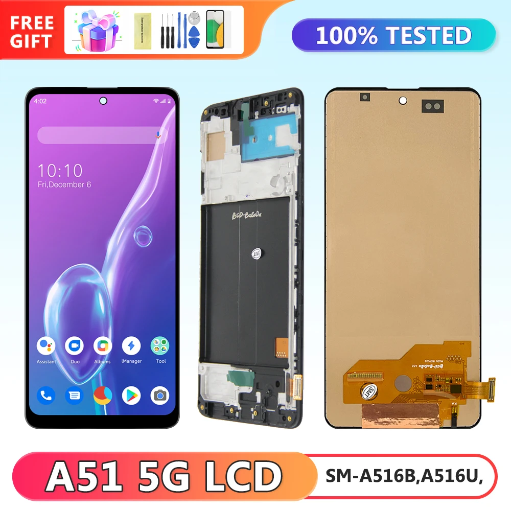 

6.5'' A51 5G tft Display Screen, for Samsung Galaxy A51 5G A516 A516F A516B A516N Lcd Display Touch Screen Digitizer Assembly