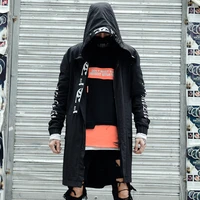 young mens mid length trench coat can be worn in four seasons korean version casual hooded slim fit all match trend