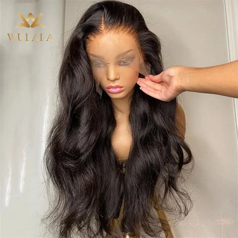 Wulala 13x6 Hd Прозрачная Кружевная волна тела 13x 4 кружевной передний парик из человеческих волос 360 бразильские предварительно выщипанные кружевные передние женские парики