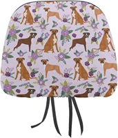 lovely boxer pet dog and floral funny cover for car seat headrest protector covers print interior accessories decorative
