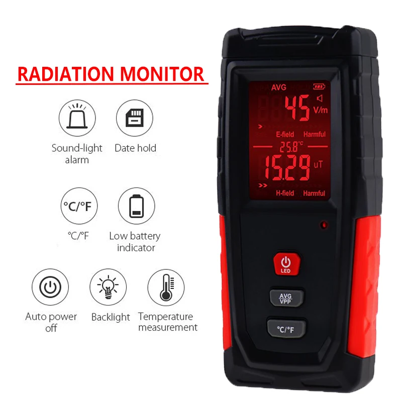 

WT3121 Handheld EMF Meter Electromagnetic Radiation Detector LCD Electric Magnetic Field Meter 5Hz-3500MH Frequency Tester