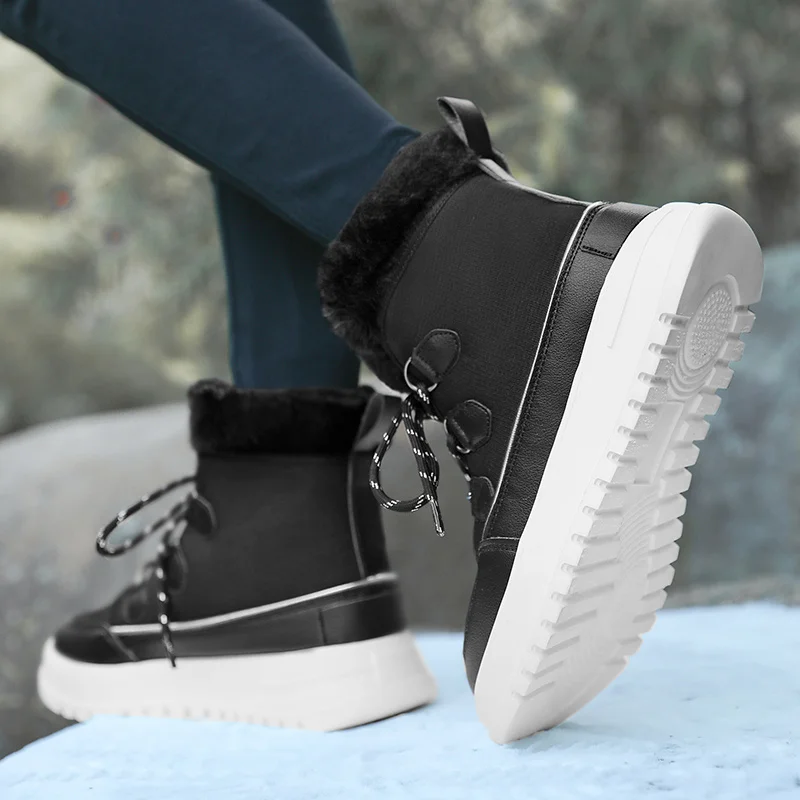 Xiaomi SALUDAS Women Waterproof Ankle Boots Plush Warm Winter Shoes Luxury Snow Boots Botas Mujer High Top Women Winter Sneakers