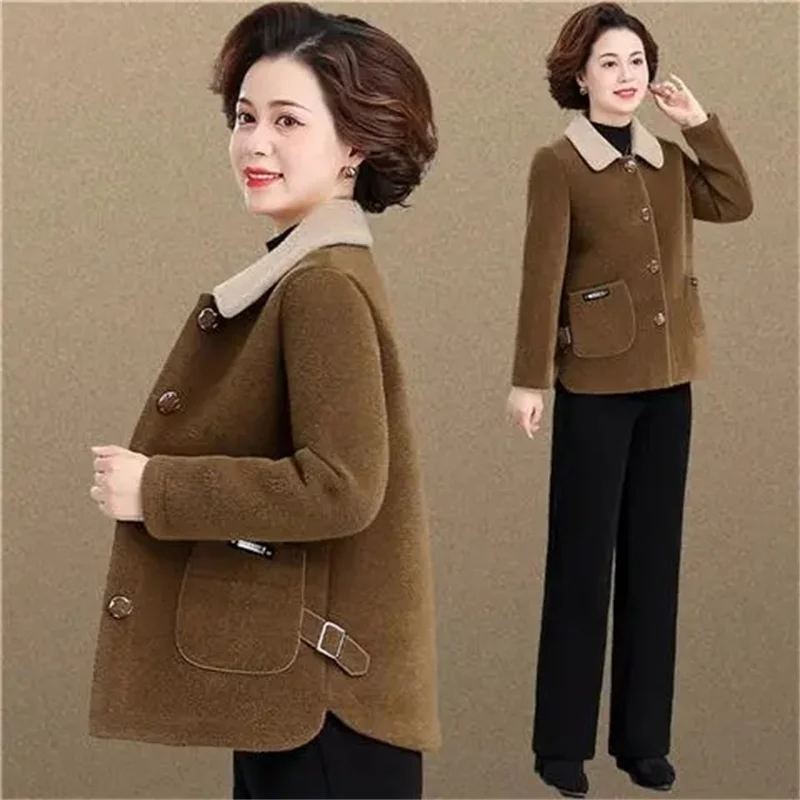 Новое пальто 2025 года женское среднего возраста для мам осенне-зимняя норковая