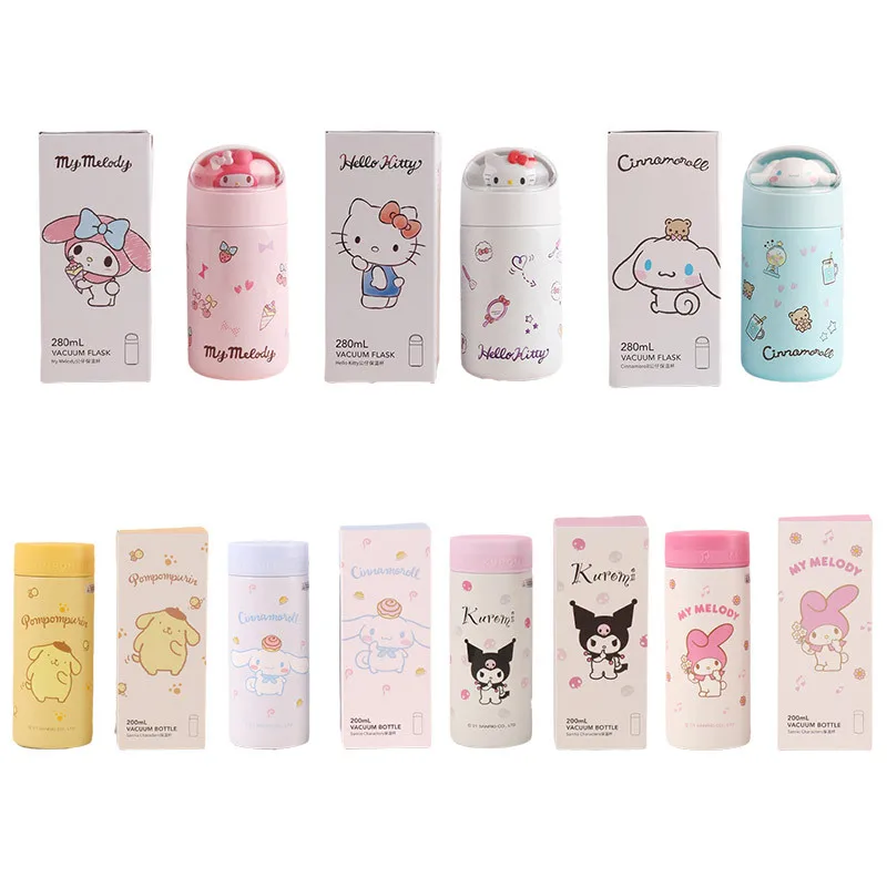 

304 кукла Sanrio из нержавеющей стали, термос, чашка, милая мультяшная Hello Kitty My Melody Cinnamoroll бутылка для воды, вакуумные фляжки, термосы