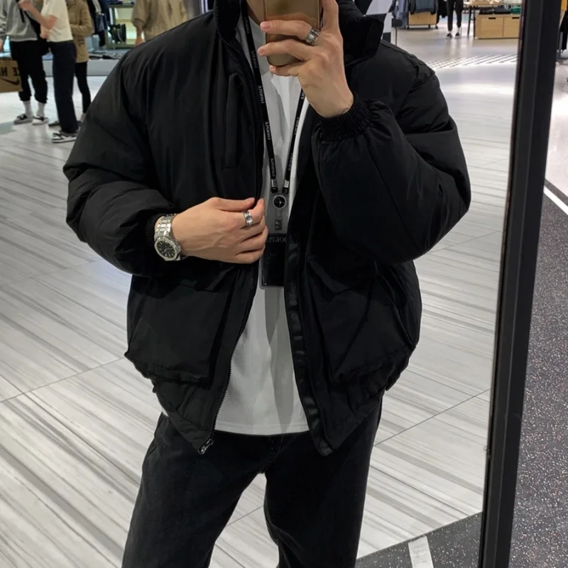 Winter Jacket Men Warm Fashion 3-color Thickened Down Jacket Men Streetwear Korean Loose Thick Short Coat Mens Parker Clothes