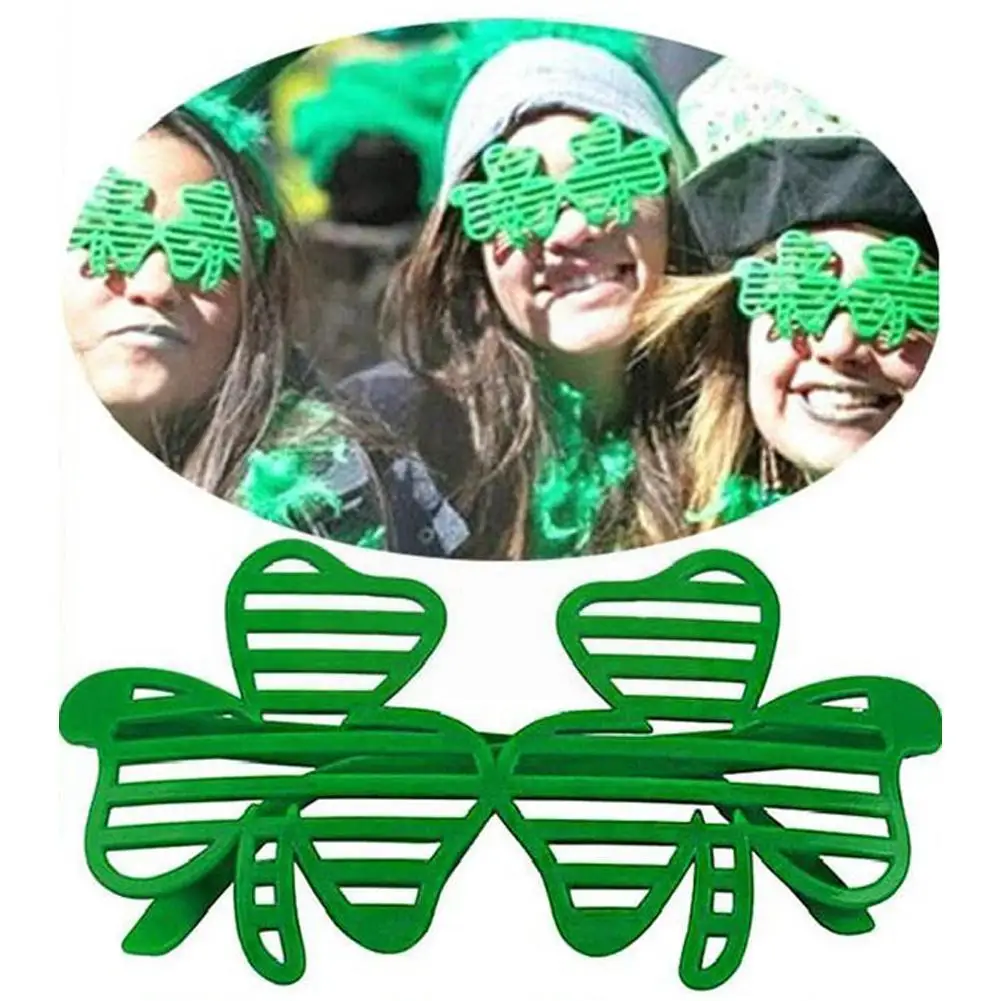 

Irish Day Party Decoration Creative Lucky Green Glasses Patrick's St Photo Clover Glasses Shutters Booth Day Props Green N4Z8