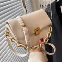 2022 womens casual shoulder bag fashion trendy all match chain messenger bag high quality net red saddle bag small square bag
