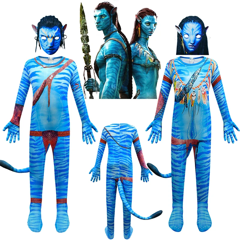 

Детский Косплей-Аватар От 3 до 12 лет 2, водный цельный костюм для мальчиков и девочек, комбинезоны, аниме экшн-фигурки, детские костюмы