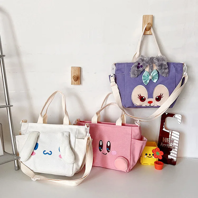 

Кавайная аниме серия Cinnamoroll Kirby Stellalou Duffy Bear, новый милый холщовый вместительный тоут, ручная сумка, подарок для девочки
