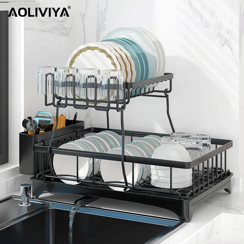 

Кухонная подставка для посуды SH AOLIVIYA, сушилка для чашек, стойка для посуды, палочек, стойка для хранения, органайзер для столешницы, органайзер для раковины